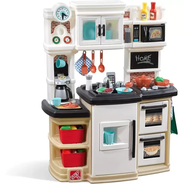Step2 Great Gourmet Kitchen | Durable Kids Kitchen Playset with Lights &amp; Sounds | Tan Plastic Play Kitchen