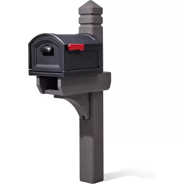 Step2 Lakewood Extra Large Mailbox and Mailbox Post Kit, Easy to Install, Mailboxes for Outside, Heavy-Duty, Weather Resistant, Brown
