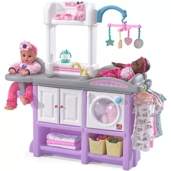 Step2 Love &amp; Care Deluxe Baby Doll Nursery Playset for Kids, Compact Nursery Playset, Washer, Sink, and Changing Station, Easy to Assemble, Toddlers Ages 2 - 6 Years Old