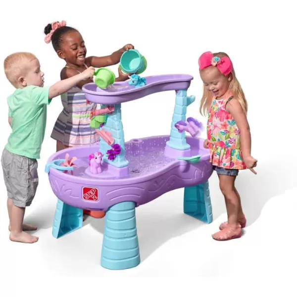 Step2 Rain Showers &amp; Unicorns Kids Water Tables, Outdoor Toddler Activity Table, Ages 1.5+ Years Old, 12 Piece Water Toy Accessories, Blue &amp; Purple
