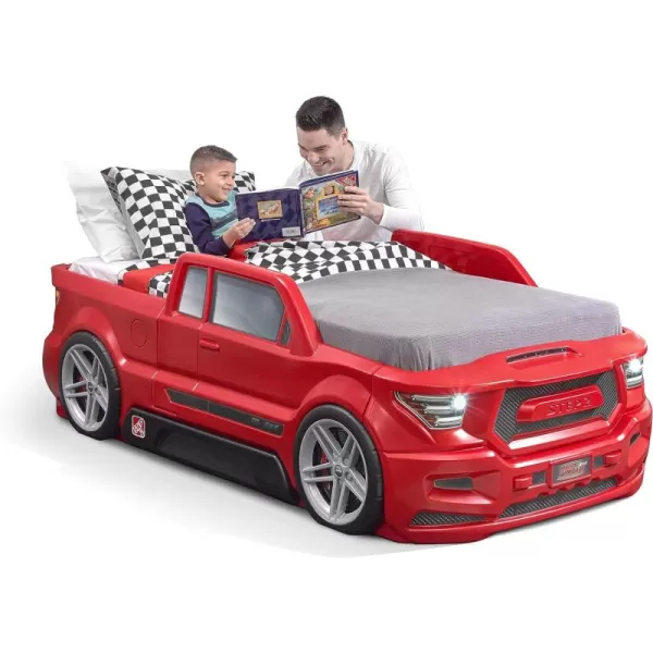 Step2 Roadster Toddler-to-Twin Bed, Crib to Twin Transition Race Car Bed, Adjustable, Ages 3+ Years Old, Easy Assembly, Gray
