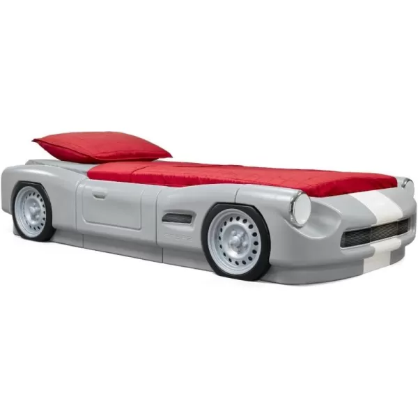 Step2 Roadster Toddler-to-Twin Bed, Crib to Twin Transition Race Car Bed, Adjustable, Ages 3+ Years Old, Easy Assembly, Gray