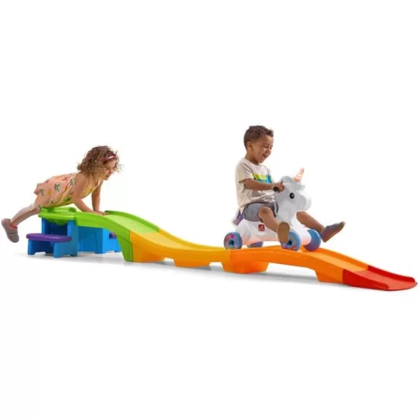 Step2 Unicorn Up &amp; Down Roller Coaster Toy for Kids, Ride On Push Car, Indoor/Outdoor Playset, Toddler Ages 2 - 5 years old, Compact Storage, Max Weight 50 lb., Multicolor