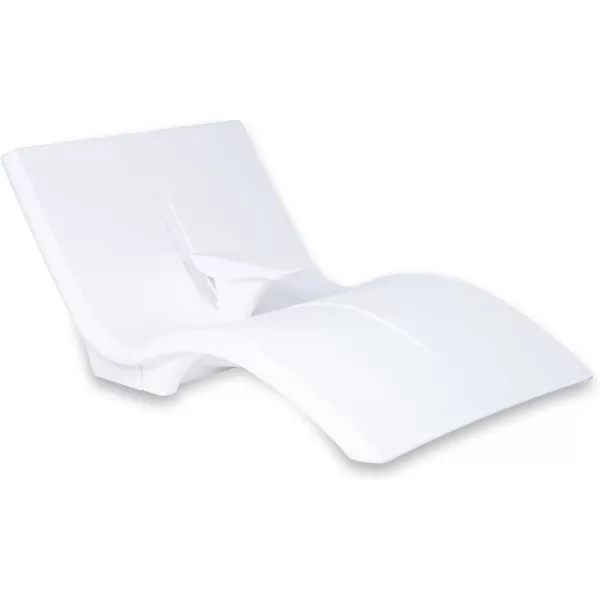 Step2 Vero Pool Lounger Loveseat, Fade-Resistant, Waterproof Patio Furniture, Pool Lounge Chair for Sun Shelf, Use in Pools up to 9-Inches of Water, Weighted, White