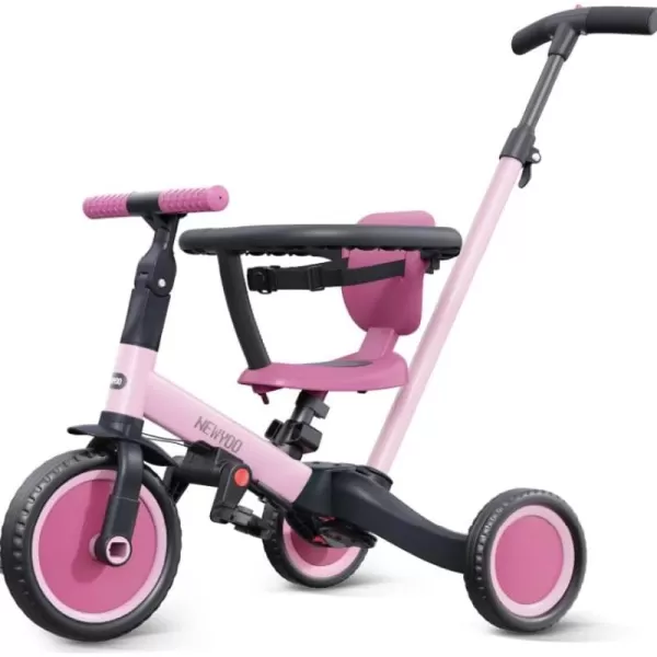 newyoo TR008 Toddler Push Tricycle, Toddler Bike for 1-3 Years Olds, Birthday Gift for Boys &amp; Girls, 5 in 1 Balance Bike with Handle, Kids Trike with Safe Bar, Green