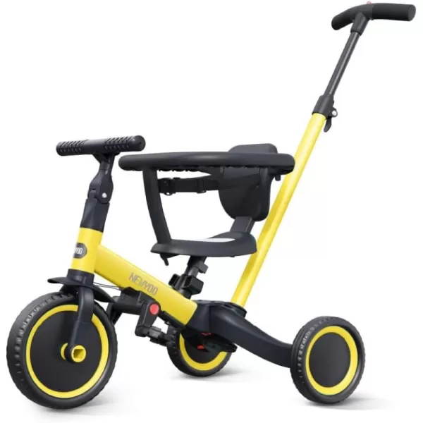 newyoo TR008 Toddler Push Tricycle, Toddler Bike for 1-3 Years Olds, Birthday Gift for Boys &amp; Girls, 5 in 1 Balance Bike with Handle, Kids Trike with Safe Bar, Green