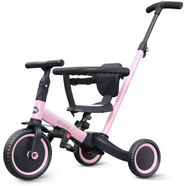 newyoo TR008 Toddler Push Tricycle, Toddler Bike for 1-3 Years Olds, Birthday Gift for Boys &amp; Girls, 5 in 1 Balance Bike with Handle, Kids Trike with Safe Bar, Green