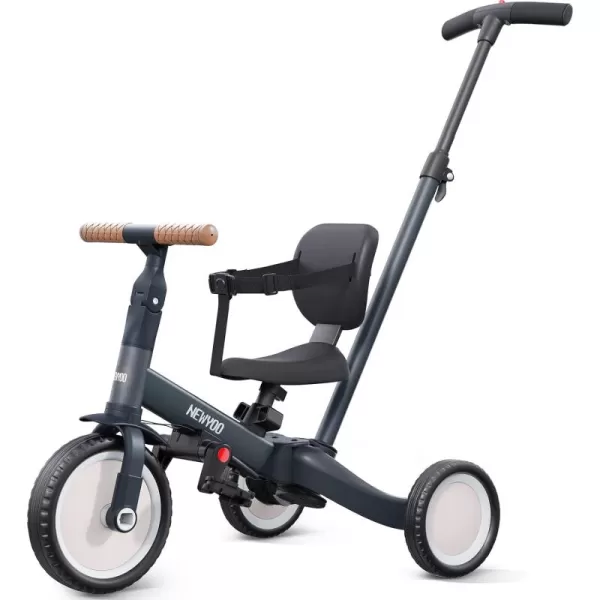 newyoo Toddler Bike, 4 in 1 Tricycles for 1,2,3 Year Olds, Balance Bike, Birthday Gift &amp; Toy for Boys and Girls, Kids Tricycle with Parent Steering Push Handle, Removable Pedals, White, TR007