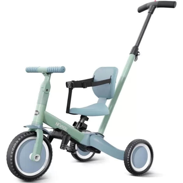 newyoo Toddler Bike, 4 in 1 Tricycles for 1,2,3 Year Olds, Balance Bike, Birthday Gift &amp; Toy for Boys and Girls, Kids Tricycle with Parent Steering Push Handle, Removable Pedals, White, TR007