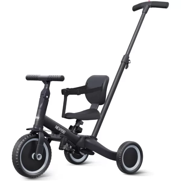 newyoo Toddler Bike, 4 in 1 Tricycles for 1,2,3 Year Olds, Balance Bike, Birthday Gift &amp; Toy for Boys and Girls, Kids Tricycle with Parent Steering Push Handle, Removable Pedals, White, TR007