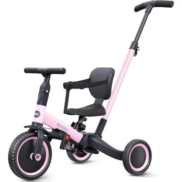 newyoo Toddler Bike, 4 in 1 Tricycles for 1,2,3 Year Olds, Balance Bike, Birthday Gift &amp; Toy for Boys and Girls, Kids Tricycle with Parent Steering Push Handle, Removable Pedals, White, TR007