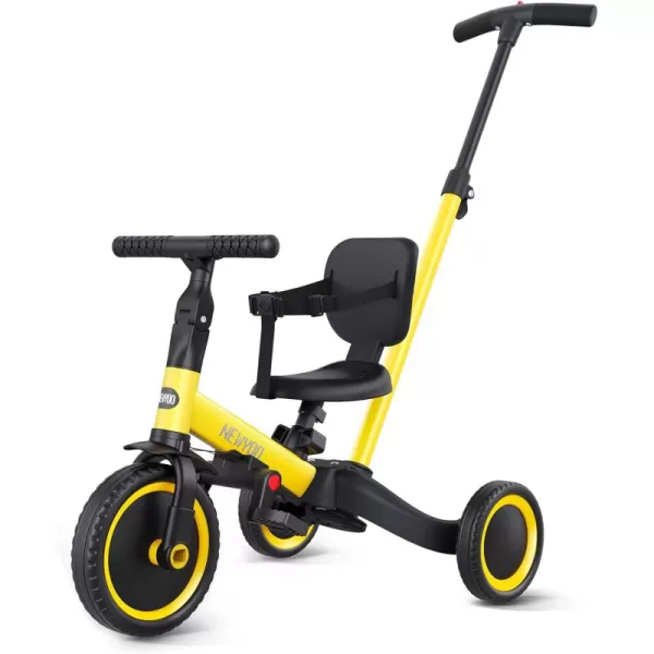 newyoo Toddler Bike, 4 in 1 Tricycles for 1,2,3 Year Olds, Balance Bike, Birthday Gift &amp; Toy for Boys and Girls, Kids Tricycle with Parent Steering Push Handle, Removable Pedals, White, TR007