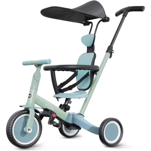 newyoo Tricycle for Toddlers 1-3, Toddler Bike, Birthday Gift &amp; Toys for Girl &amp; Boy, Push Trike with Handle &amp; Canopy, 6 in 1 Baby Trike, Balance Bike, TR009, Blue