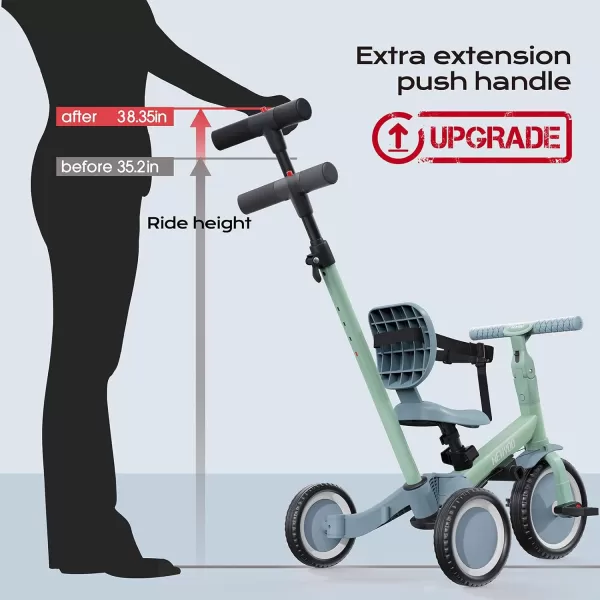 newyoo Toddler Bike, 4 in 1 Tricycles for 1,2,3 Year Olds, Balance Bike, Birthday Gift &amp; Toy for Boys and Girls, Kids Tricycle with Parent Steering Push Handle, Removable Pedals, White, TR007