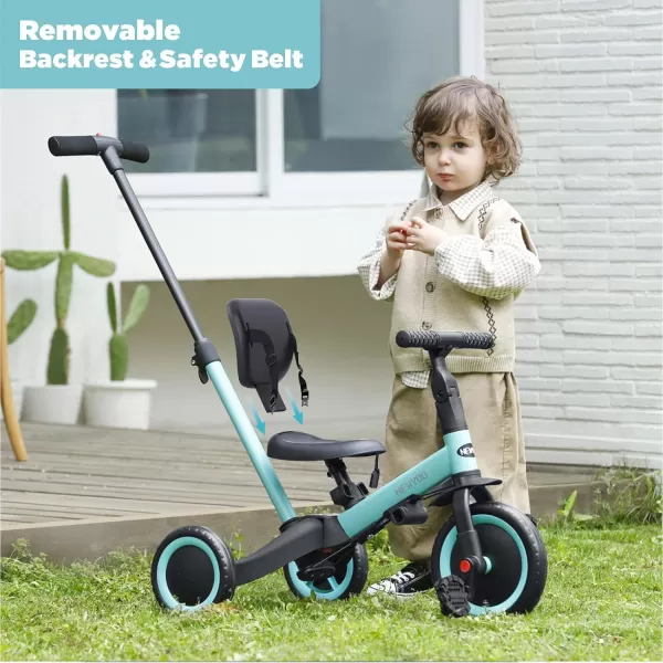 newyoo Toddler Bike, 4 in 1 Tricycles for 1,2,3 Year Olds, Balance Bike, Birthday Gift &amp; Toy for Boys and Girls, Kids Tricycle with Parent Steering Push Handle, Removable Pedals, White, TR007