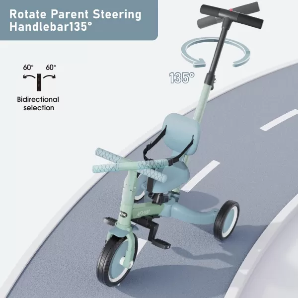newyoo Toddler Bike, 4 in 1 Tricycles for 1,2,3 Year Olds, Balance Bike, Birthday Gift &amp; Toy for Boys and Girls, Kids Tricycle with Parent Steering Push Handle, Removable Pedals, White, TR007