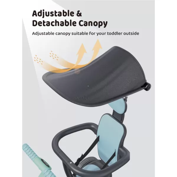 newyoo Tricycle for Toddlers 1-3, Toddler Bike, Birthday Gift &amp; Toys for Girl &amp; Boy, Push Trike with Handle &amp; Canopy, 6 in 1 Baby Trike, Balance Bike, TR009, Blue