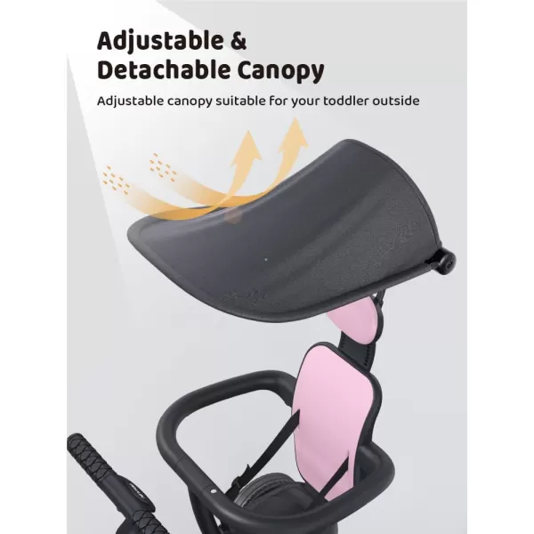 newyoo Tricycle for Toddlers 1-3, Toddler Bike, Birthday Gift &amp; Toys for Girl &amp; Boy, Push Trike with Handle &amp; Canopy, 6 in 1 Baby Trike, Balance Bike, TR009, Blue