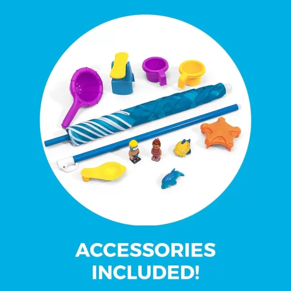 Step 2 Spill &amp; Splash Seaway Water Table for Kids, Two-Tier Outdoor Kids Water Sensory Table with Umbrella, Ages 1.5+ Years Old, 11 Piece Water Toy Accessories