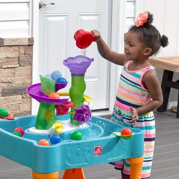 Step2 Lazy Maze River Run Water Table, Includes 6 balls, 2 flippers and 2 pouring cups, Blue and Orange