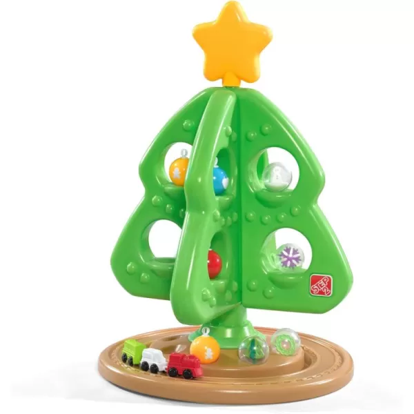 Step2 My First Christmas Tree for Kids, Interactive Christmas Tree Toy, Toddlers Ages 1.5+ Years Old, 12 Colorful Plastic Ornaments to Decorate, Mini Train Set Circles the Skirt