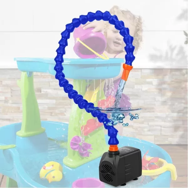 Step2 Rain Showers Splash Pond Toddler Water Table, Outdoor Kids Water Sensory Table, Ages 1.5+ Years Old, 13 Piece Water Toy Accessories, Blue &amp; Green