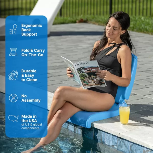 Step2 Foldable Adult Flip Seat, Portable Outdoor Chair for Poolside, Tailgating, Camping, Picnic Chair, Provides Back Support When Sitting on Ground, Bright Pink