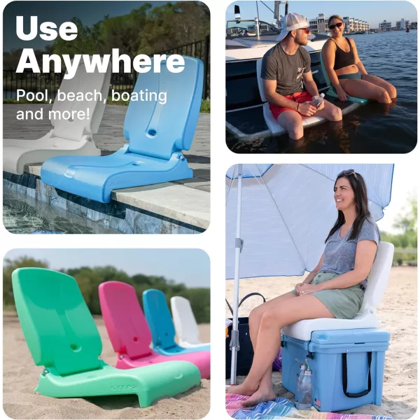 Step2 Foldable Adult Flip Seat, Portable Outdoor Chair for Poolside, Tailgating, Camping, Picnic Chair, Provides Back Support When Sitting on Ground, Bright Pink