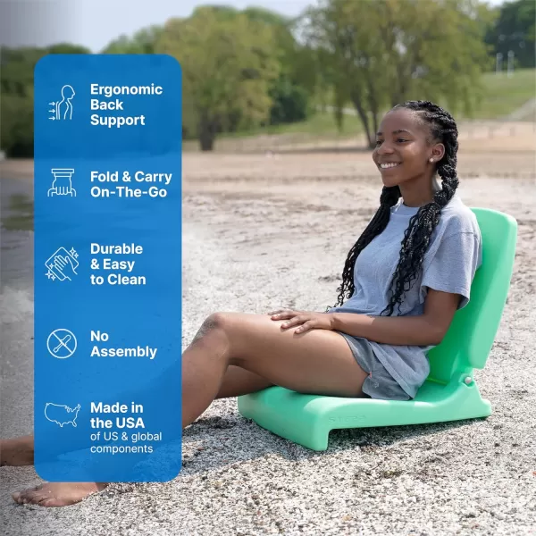 Step2 Foldable Adult Flip Seat, Portable Outdoor Chair for Poolside, Tailgating, Camping, Picnic Chair, Provides Back Support When Sitting on Ground, Bright Pink