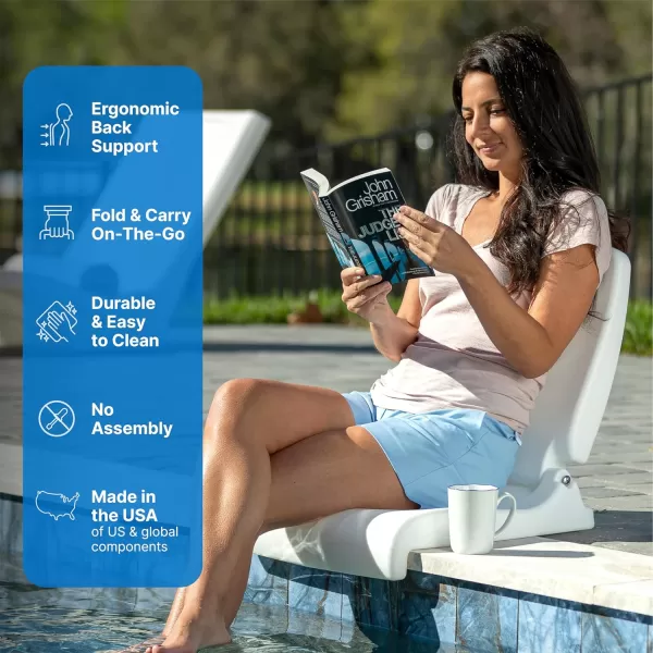 Step2 Foldable Adult Flip Seat, Portable Outdoor Chair for Poolside, Tailgating, Camping, Picnic Chair, Provides Back Support When Sitting on Ground, Bright Pink