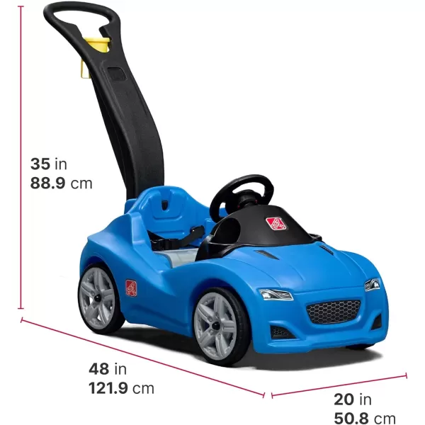 Step2 Whisper Ride Cruiser Kids Push Car, Ride On Car, Seat Belt and Horn, Toddlers 18 - 48 months, Easy Storage, Red, 90.8x50.2x120.7 centimeters