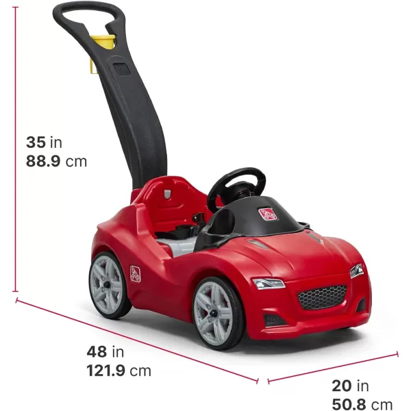Step2 Whisper Ride Cruiser Kids Push Car, Ride On Car, Seat Belt and Horn, Toddlers 18 - 48 months, Easy Storage, Red, 90.8x50.2x120.7 centimeters