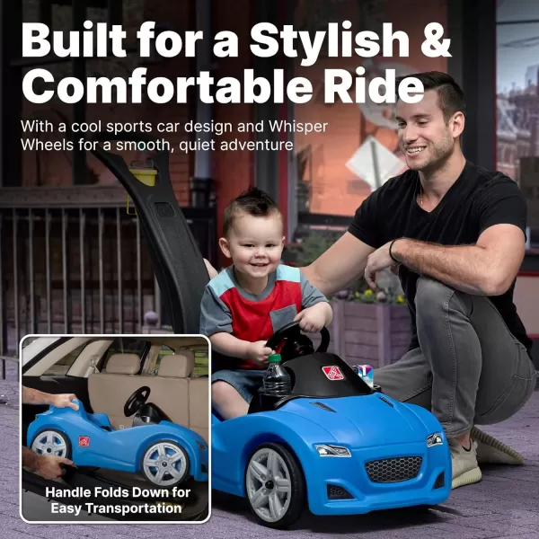 Step2 Whisper Ride Cruiser Kids Push Car, Ride On Car, Seat Belt and Horn, Toddlers 18 - 48 months, Easy Storage, Red, 90.8x50.2x120.7 centimeters
