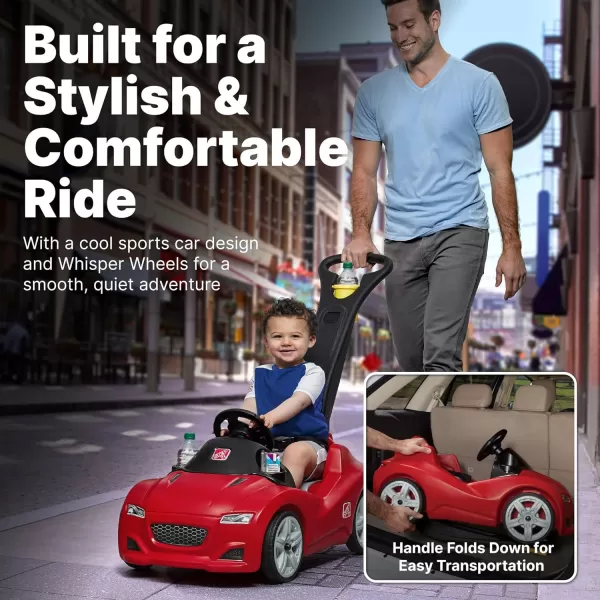 Step2 Whisper Ride Cruiser Kids Push Car, Ride On Car, Seat Belt and Horn, Toddlers 18 - 48 months, Easy Storage, Red, 90.8x50.2x120.7 centimeters