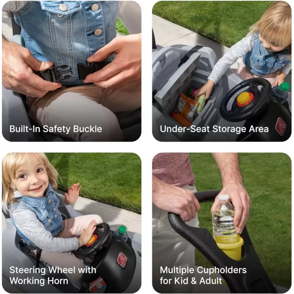 Step2 Whisper Ride Cruiser Kids Push Car, Ride On Car, Seat Belt and Horn, Toddlers 18 - 48 months, Easy Storage, Red, 90.8x50.2x120.7 centimeters