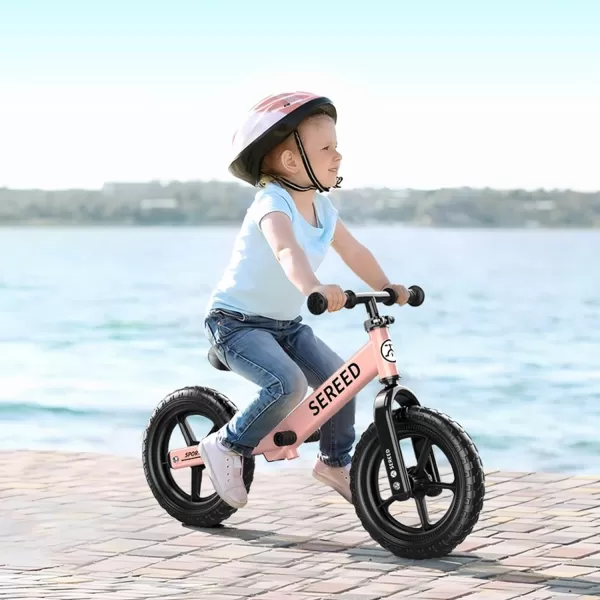 SEREED 12 Inch Toddler Balance Bike, No Pedal Bike for Kids 24 Months to 5 Years Old, Customize Plate , Tool-Free Adjustments, Gift for Boys Girls 2-5 