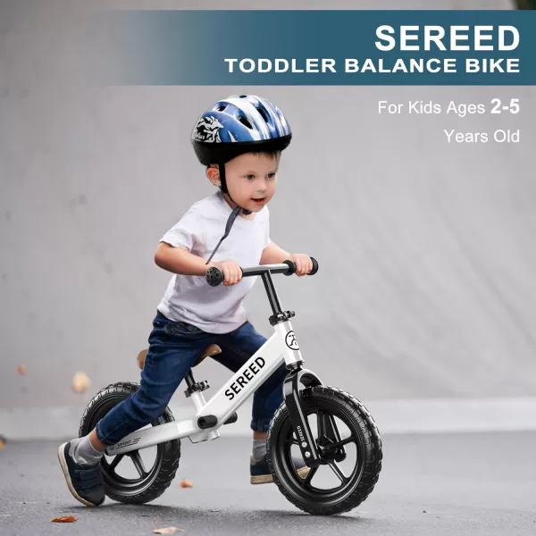 SEREED 12 Inch Toddler Balance Bike, No Pedal Bike for Kids 24 Months to 5 Years Old, Customize Plate , Tool-Free Adjustments, Gift for Boys Girls 2-5 