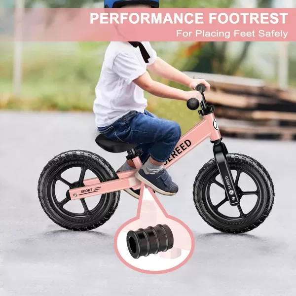 SEREED 12 Inch Toddler Balance Bike, No Pedal Bike for Kids 24 Months to 5 Years Old, Customize Plate , Tool-Free Adjustments, Gift for Boys Girls 2-5 