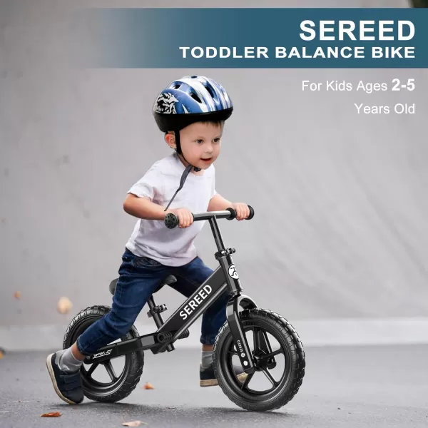 SEREED 12 Inch Toddler Balance Bike, No Pedal Bike for Kids 24 Months to 5 Years Old, Customize Plate , Tool-Free Adjustments, Gift for Boys Girls 2-5 