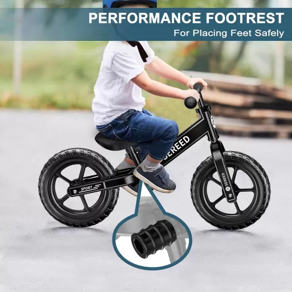 SEREED 12 Inch Toddler Balance Bike, No Pedal Bike for Kids 24 Months to 5 Years Old, Customize Plate , Tool-Free Adjustments, Gift for Boys Girls 2-5 