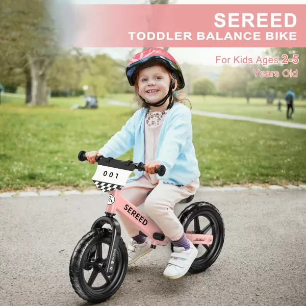 SEREED 12 Inch Toddler Balance Bike, No Pedal Bike for Kids 24 Months to 5 Years Old, Customize Plate , Tool-Free Adjustments, Gift for Boys Girls 2-5 