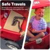 imageStep2 All Around Canopy Wagon Kids Ride On Toy Stroller Substitute Includes Seat Belts Made of Durable Plastic Max Weight 75 lbs For Toddlers 155 Years OldRed