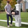 imageStep2 Atherton Grand Onyx Black XL Mailbox and Classic White Mailbox Post Kit  Elegantly Styled Mailbox with Post Cover Magnetic Closure ampamp Newspaper Chute  Ultra Durable Low MaintenanceClassic White