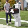 imageStep2 Atherton Grand Onyx Black XL Mailbox and Classic White Mailbox Post Kit  Elegantly Styled Mailbox with Post Cover Magnetic Closure ampamp Newspaper Chute  Ultra Durable Low MaintenanceClassic White Mail Post and Onyx Black Xl Mailbox