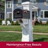imageStep2 Atherton Grand Onyx Black XL Mailbox and Classic White Mailbox Post Kit  Elegantly Styled Mailbox with Post Cover Magnetic Closure ampamp Newspaper Chute  Ultra Durable Low MaintenanceClassic White Mail Post and Onyx Black Xl Mailbox