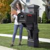 imageStep2 Atherton Grand Onyx Black XL Mailbox and Classic White Mailbox Post Kit  Elegantly Styled Mailbox with Post Cover Magnetic Closure ampamp Newspaper Chute  Ultra Durable Low MaintenanceOnyx Black Mail Post and Onyx Black Xl Mailbox