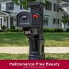 imageStep2 Atherton Grand Onyx Black XL Mailbox and Classic White Mailbox Post Kit  Elegantly Styled Mailbox with Post Cover Magnetic Closure ampamp Newspaper Chute  Ultra Durable Low MaintenanceOnyx Black Mail Post and Onyx Black Xl Mailbox