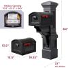 imageStep2 Atherton Grand Onyx Black XL Mailbox and Classic White Mailbox Post Kit  Elegantly Styled Mailbox with Post Cover Magnetic Closure ampamp Newspaper Chute  Ultra Durable Low MaintenanceOnyx Black Mail Post and Onyx Black Xl Mailbox