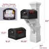 imageStep2 Atherton Grand Onyx Black XL Mailbox and Classic White Mailbox Post Kit  Elegantly Styled Mailbox with Post Cover Magnetic Closure ampamp Newspaper Chute  Ultra Durable Low MaintenanceClassic White Mail Post and Onyx Black Xl Mailbox