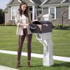 imageStep2 Atherton Mail Post Mailbox Not Included Weather Resistant Large Outdoor Mailbox Post Made of Durable Plastic Easy to Install Onyx BlackClassic White